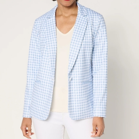 Susan Graver Jackets & Blazers - Tailored by Susan Graver Regular Printed Ponte Blazer Size Medium NWOT